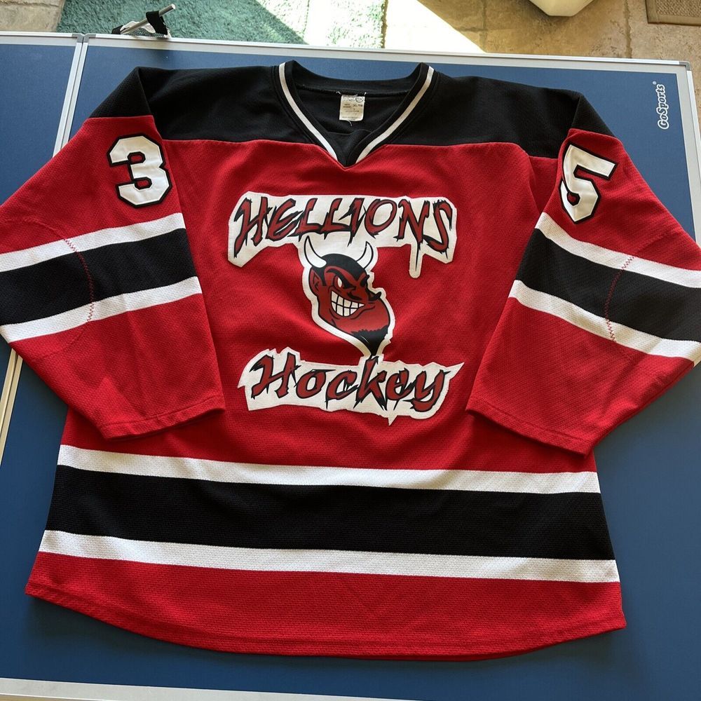Vintage Jersey Athletic Knit XL Hockey‎ NHL Made In Canada Hellions #35 Ohana